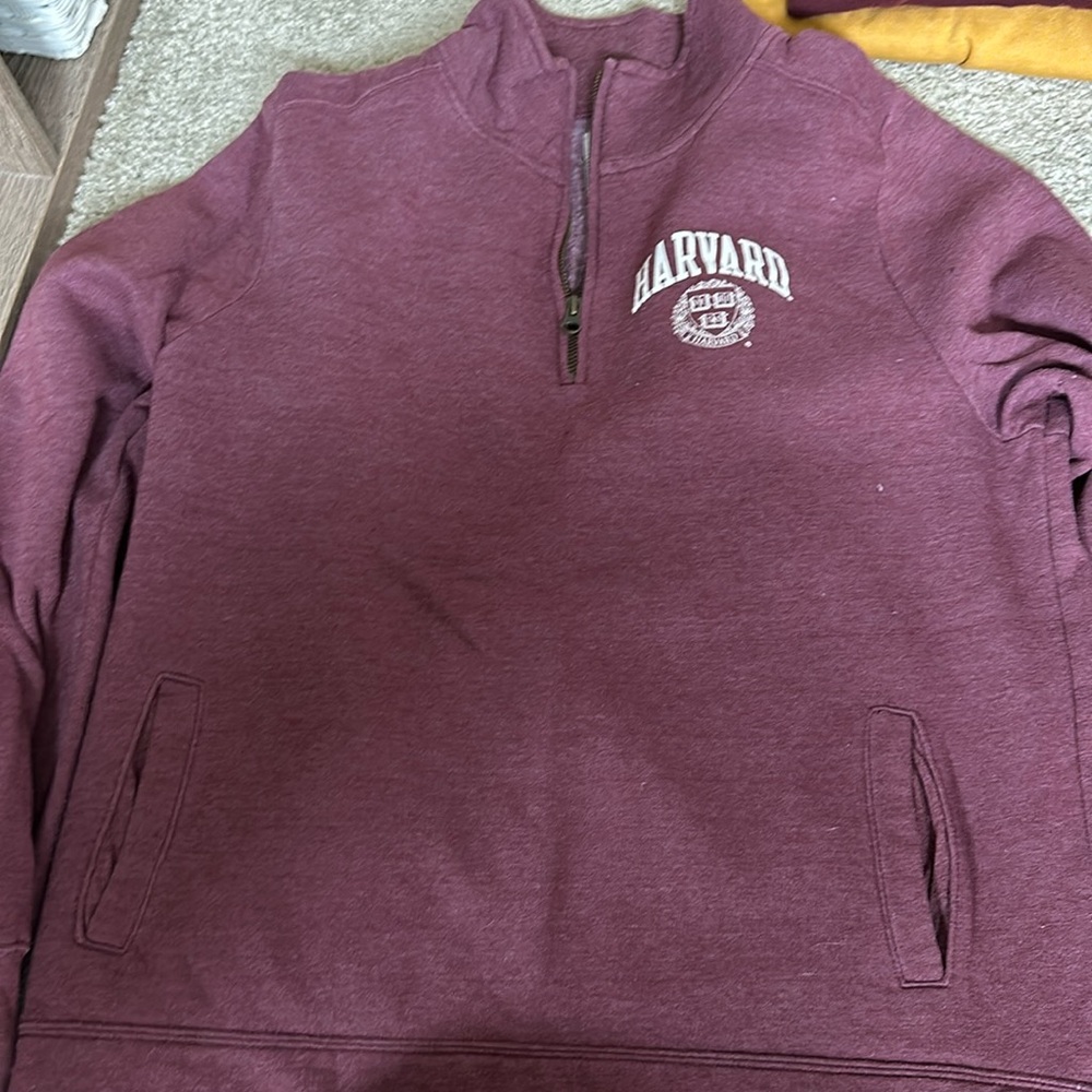 Harvard quarter zip, size XL